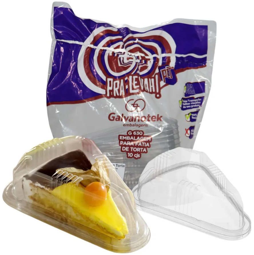 16010 - EMBALAGEM G630SF FATIA DE TORTA CRISTAL C/10cj - GALVANOTEK