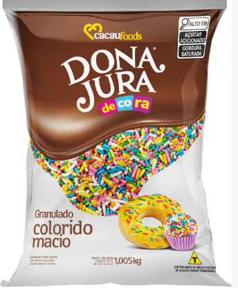 17207 - GRANULADO MACIO COLORIDO DONA JURA 1,005Kg - CACAU FOODS