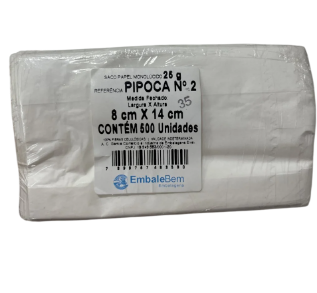 3186 - SACO PAPEL PIPOCA MONO N2 C/ 500un - EMBALEBEM