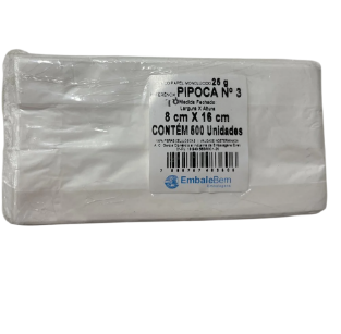 3187 - SACO PAPEL PIPOCA MONO N3 C/ 500un - EMBALEBEM