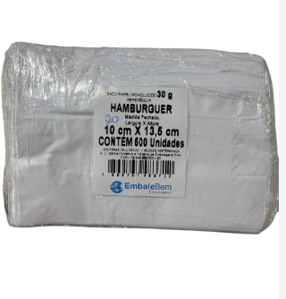 3778 - SACO PAPEL HAMBURGUER MONO C/500un - EMBALEBEM