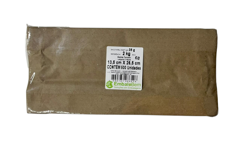 3170 - SACO PAPEL KRAFT MIX 2kg C/500 ECO - EMBALEBEM
