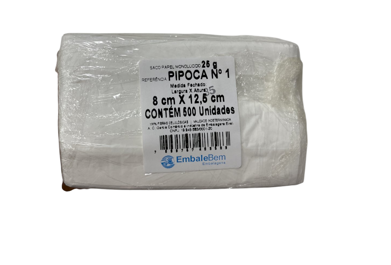 3185 - SACO PAPEL PIPOCA MONO N1 C/ 500un - EMBALEBEM