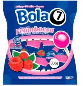 17270 - PIRULITO POP MANIA BOLA7 FRAMBOESA 500g - RICLAN