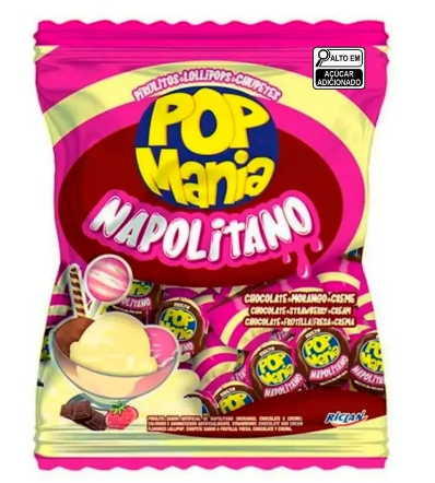 17266 - PIRULITO POP MANIA NAPOLITANO 500g - RICLAN