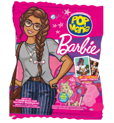 17269 - PIRULITO POP MANIA BARBIE FRAMBOESA 500g - RICLAN