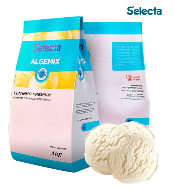 17390- ALGEMIX PO P/ GELADOS LEITINHO 1kg - SELECTA/ DUAS RODAS