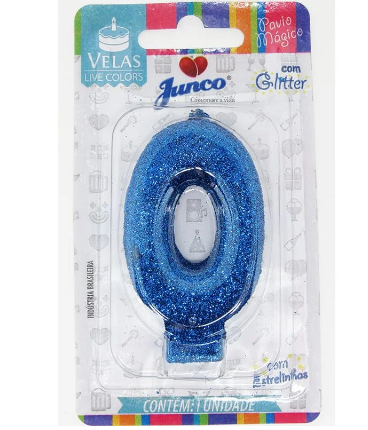 1557 - VELA LIVE COLORS C/GLITTER AZUL N.0 - JUNCO