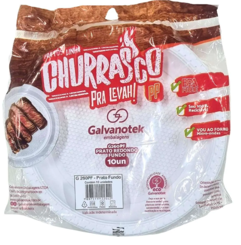17417 - EMB. G260PF SF PRATO FUNDO REDONDO C/10un - GALVANOTEK