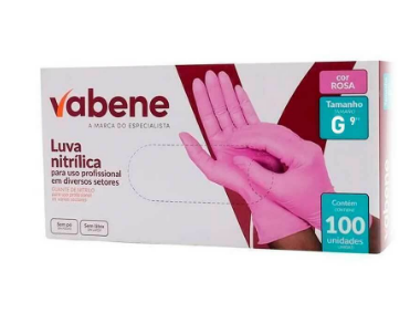 17453- LUVA NITRILICA G ROSA C/100un - VABENE