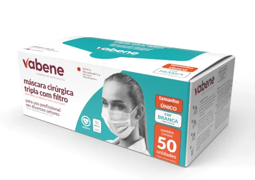 17454 - MASCARA TNT TRIPLA BRANCA C/50un - VABENE