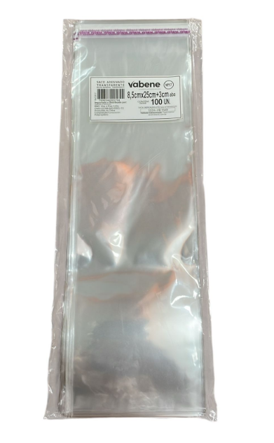 17468 - SACO ADESIV N17 8,5x25cm+3cm C/100un - VABENE
