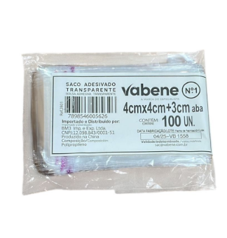 17460 - SACO ADESIV N1 4x4cm+3cm C/100un - VABENE