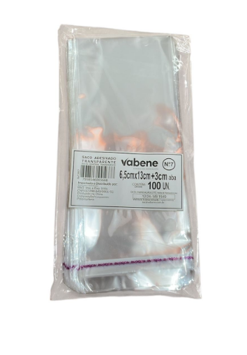 17484 - SACO ADESIV N7 6,5x13cm+3cm C/100un - VABENE