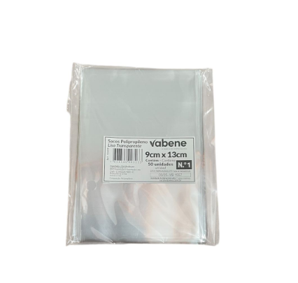 17487 - SACO PP LISO N1 9x13cm C/50un - VABENE