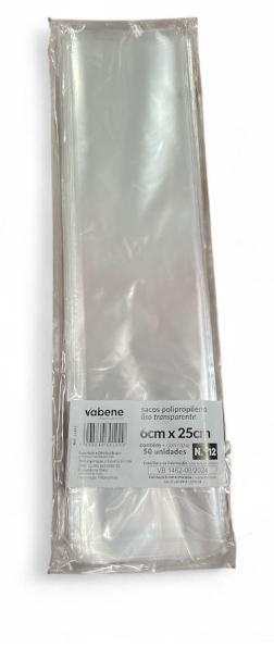 17489 - SACO PP LISO N12 6x25cm C/50un - VABENE