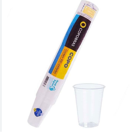 841 - COPO 200ml TRANSPARENTE PP C/100un CFT-200 - COPOBRAS