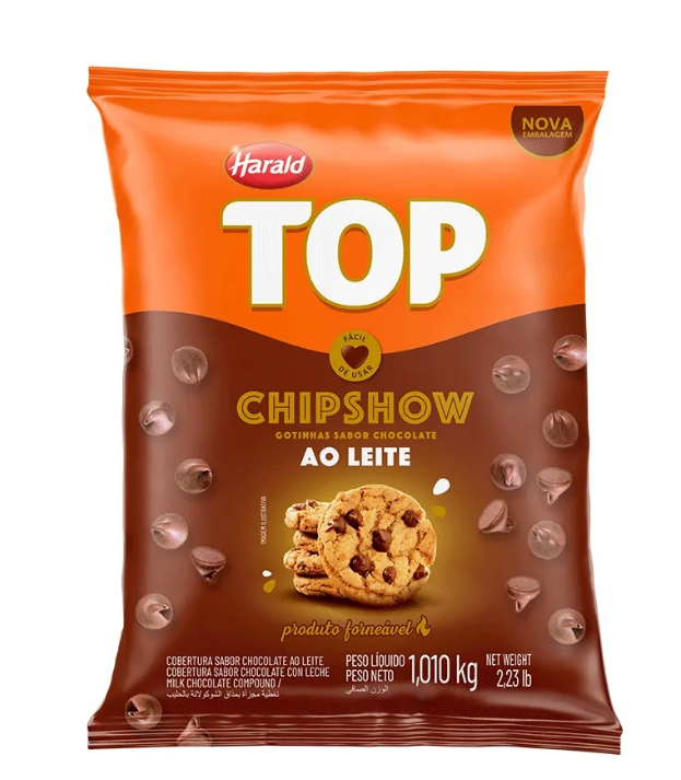 727 - COBERTURA CHIPSHOW AO LEITE TOP 1,050kg - HARALD