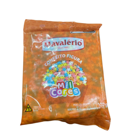 782 - CONFEITO FIGURA ESTRELINHAS MIL CORES 120g - MAVALERIO