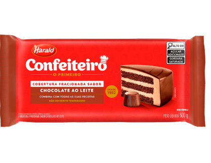 17560 - COBERTURA  BARRA AO LEITE CONFEITEIRO 500g - HARALD