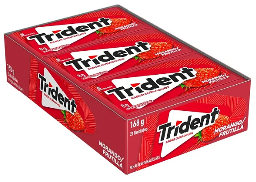 1994 - CHICLE TRIDENT MORANGO C/21un - TRIDENT