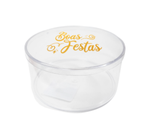 17581 - CAKE BOX REDONDA BOAS FESTAS 375ml - LSC TOYS