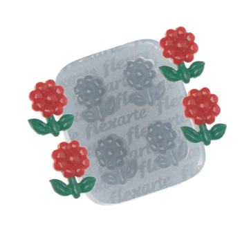 17613 - MOLDE SILICONE 4 MINI FLORZINHAS CHRYSTAL - FLEXARTE