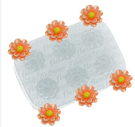 17618 - MOLDE SILICONE 6 FLORZINHAS SHANNON - FLEXARTE