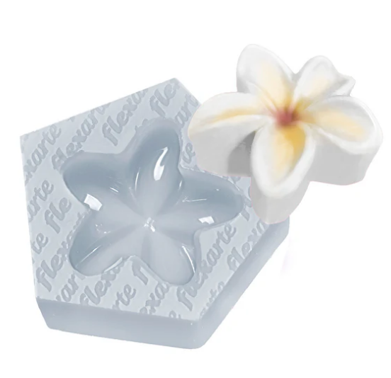 17625 - MOLDE SILICONE FLOR DE JASMIM PLUMERIA - FLEXARTE