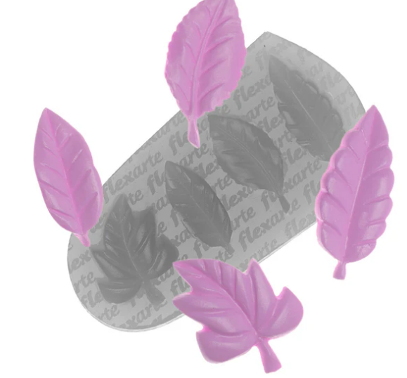 17591 - MOLDE SILICONE FOLHAS - FLEXARTE