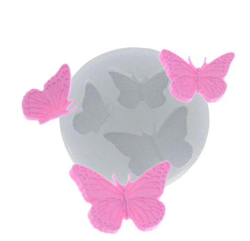 17600 - MOLDE SILICONE TRIO DE BORBOLETAS - FLEXARTE