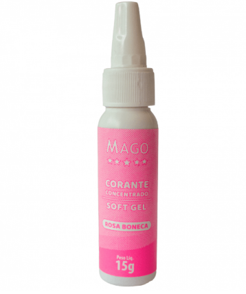 5907 - CORANTE SOFT GEL ROSA BONECA 15g - MAGO