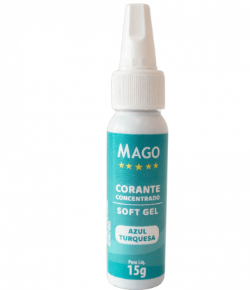 5928 - CORANTE SOFT GEL AZUL TURQUESA 15g - MAGO