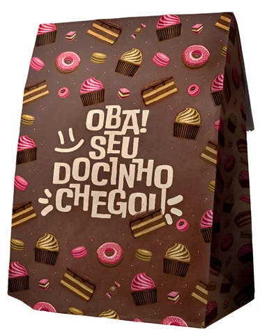 17699 - SACO DELIVERY SOS DOCINHO CHEGOU  G 31,5x31x18 C/25un - VINCO