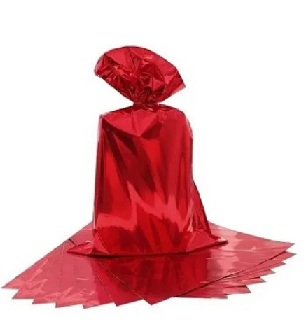 17740 - SACO METAL 45x59 LISO VERMELHO C/25un - PC/ CROMUS