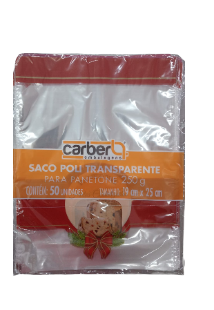 17725 - SACO PANETONE SANF 250g 19x25+3 FRUTAS CRISTAL C/50un - PC/ CROMUS