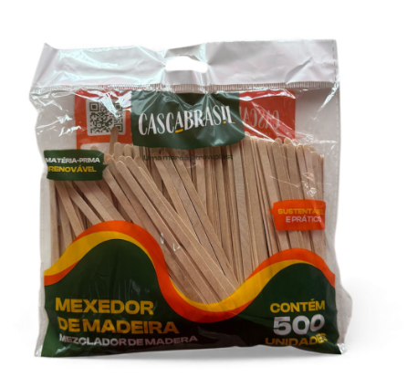 17652 - MEXEDOR GRANDE MADEIRA 11cm C/500un - STRAWPLAST