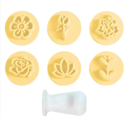 17751 - KIT CARIMBO FLORES AMARELO 2 cm - BLUE START