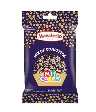 17222 - MIX DE CONFEITOS MARROM MIL CORES 120g - MAVALERIO