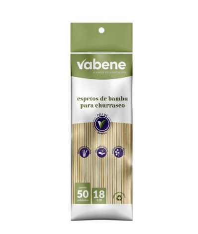 17819 - ESPETO CHURRASCO PEQUENO 18CM C/50UN - VABENE