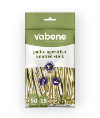 17821 - PALITO APERITIVO KNOTTED STICK 15CM C/50UN - VABENE