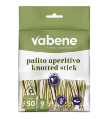 17822 - PALITO APERITIVO KNOTTED STICK 9CM C/50UN - VABENE