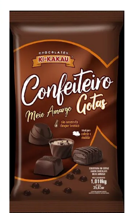 17874 - GOTAS CHOC M AMARGO CONF. 1,01KG - KIKAKAU