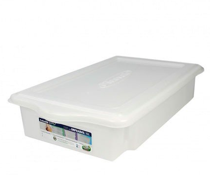 3441 - CAIXA EMPILHAVEL 15lts C/TAMPA COR NATURAL - PLASVALE 