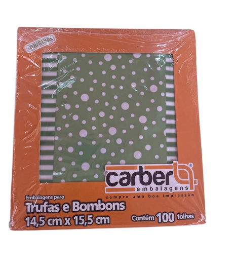 17984 - EMB TRUFA VERDE PISTACHE 14,5X15,5 C/100UN - PC/ CROMUS