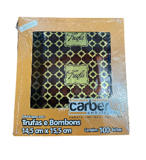 18058 -EMB TRUFA IMPERIAL MARROM/OURO 14,5X15,5 C/100UN - PC/ CROMUS