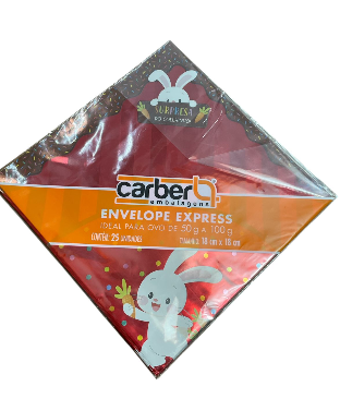 18040 - ENVELOPE METAL CHOCOMUNDO VERMELHO 18X18 C/25UN - PC/ CROMUS