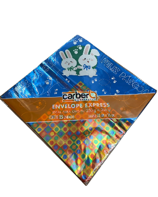 18047 - ENVELOPE METAL BLOCOS AZUL 35X35 C/25UN - PC/ CROMUS