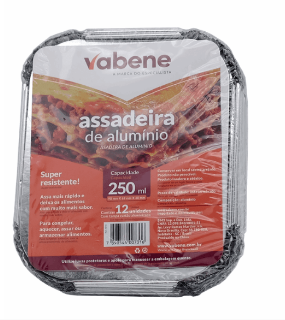 5334 - ASSADEIRA ALUMINIO RETANGULAR 250ML TP CART C/12un - VABENE 