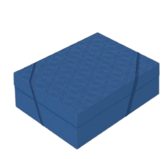 17929 - CAIXA RETANGULAR C/TP AZUL DENIM P 24X18X8 - PC/ CROMUS